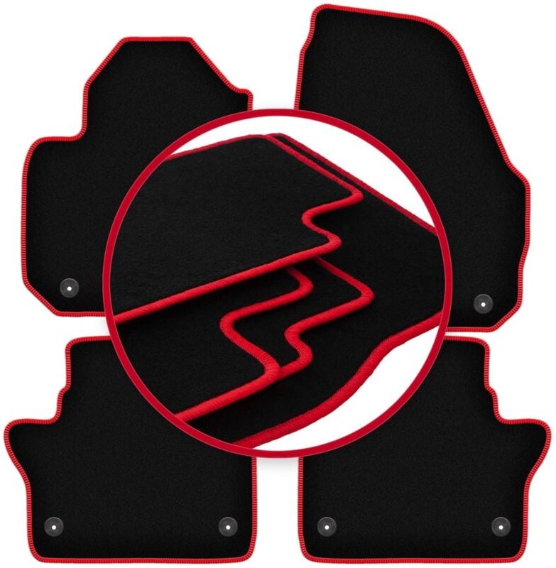 CARLUX-RED Auto-Fußmatten für: Volvo S60 II Lang (2010-2018)