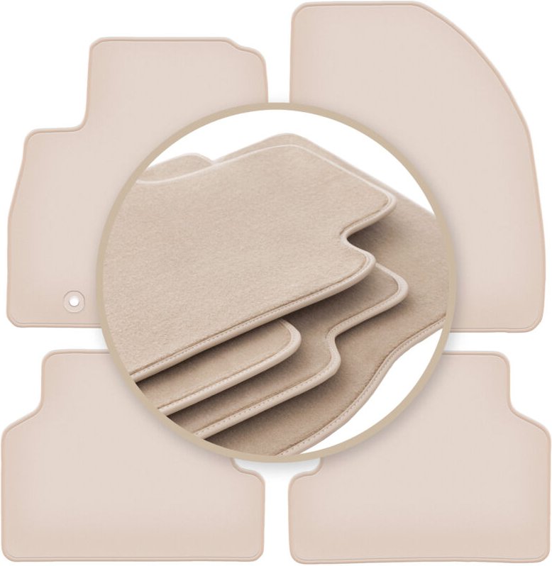 Beige PREMIUM-Matten für: Ford Focus MK2 Kombi, Limousine, Fließheck 2004-2011