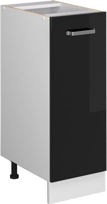 Unterschrank R-Line, Schwarz Hochglanz, 30 cm mit Tür, ohne Arbeitsplatte Vicco
