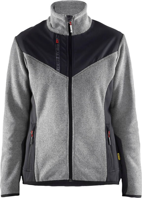 Strickjacke mit Softshell für Damen 5943 - Meliert Grau/Schwarz L