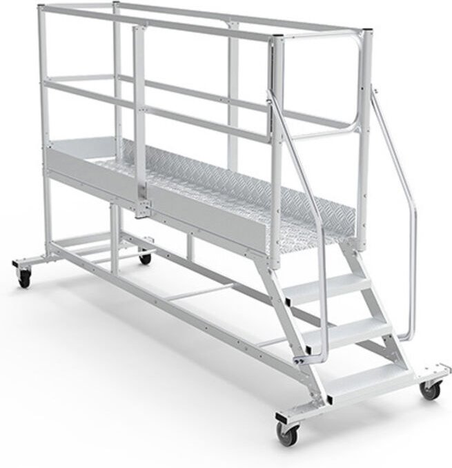 Mobile Plattform mit Geländer total und Sicherheitstür - Maximale Arbeitshöhe 3.20m - PTF2506PT-P