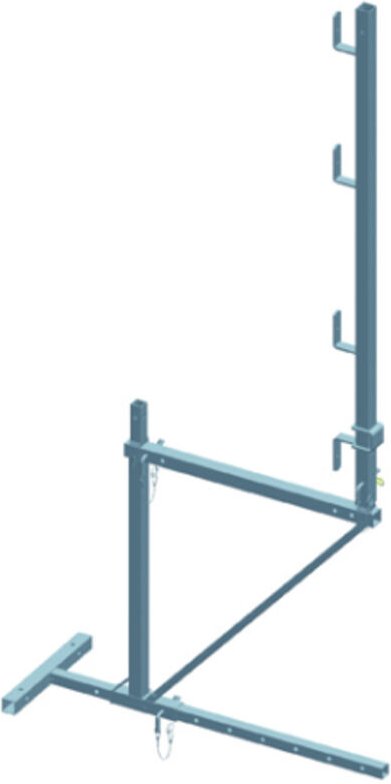 Dachgerüst Stahl Basis 1 Ebene Überhang 30cm und Geländer Dimos 15000