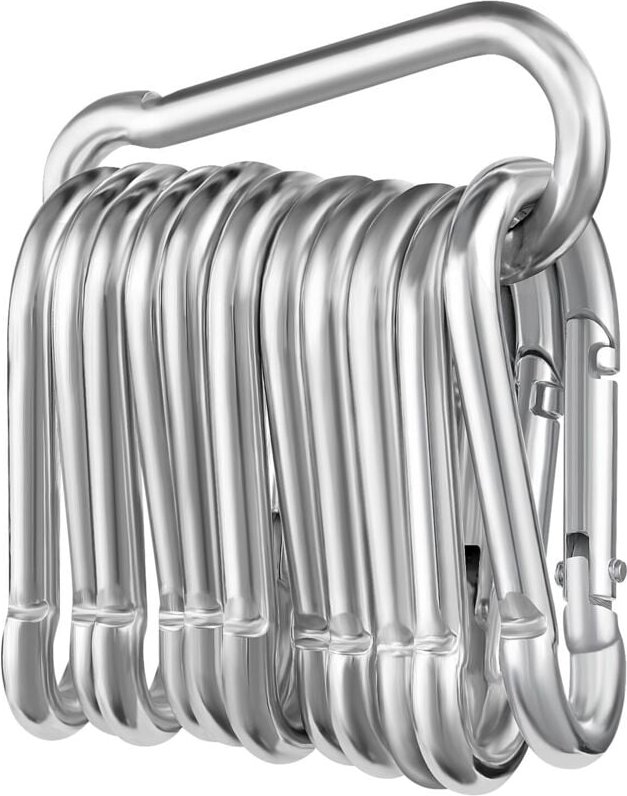 12er-Pack Karabiner, Φ6 x 60 mm, Karabiner maximale Belastung 180 kg, kein Rost, verzinkte Kletterhaken, Karabiner für S...