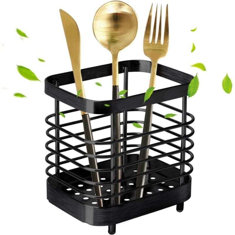 1 Stück Besteckabtropfgestell aus Edelstahl, Besteckhalter aus Metall, Küchenutensilienhalter zur Aufbewahrung von Messe...