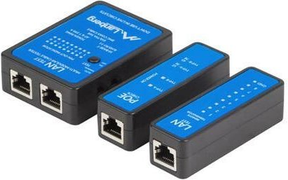 Lanberg nt-0404 netzwerkkabeltester poe stromversorgung tester schwarz, blau