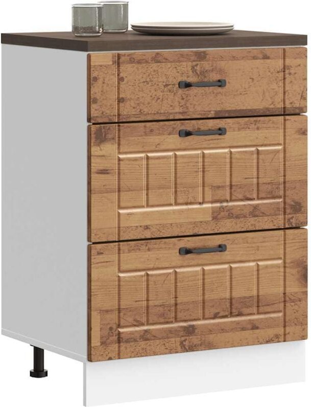 Küchen-Unterschrank Lucca Altholz-Optik Holzwerkstoff Vidaxl