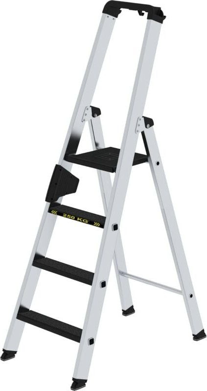 Günzburger Steigtechnik - Stufen-Stehleiter 250 kg einseitig begehbar mit clip-step R13 4 Stufen - 042704