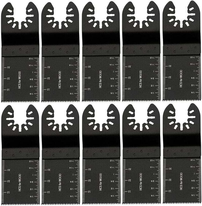 Aiperq - 10 Stück 34 mm Multifunktionswerkzeug-Klingen, oszillierende Klinge, Mehrzweck-Heimwerkerwerkzeuge aus Kohlenst...