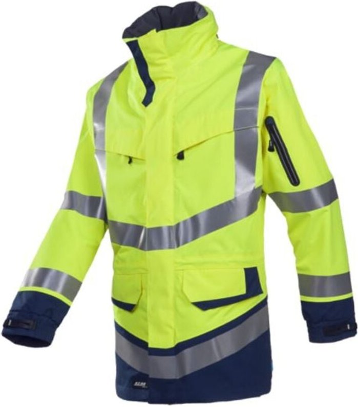 Warnschutz-Regenjacke Windsor Gr. l leuchtgelb/marine - Sioen