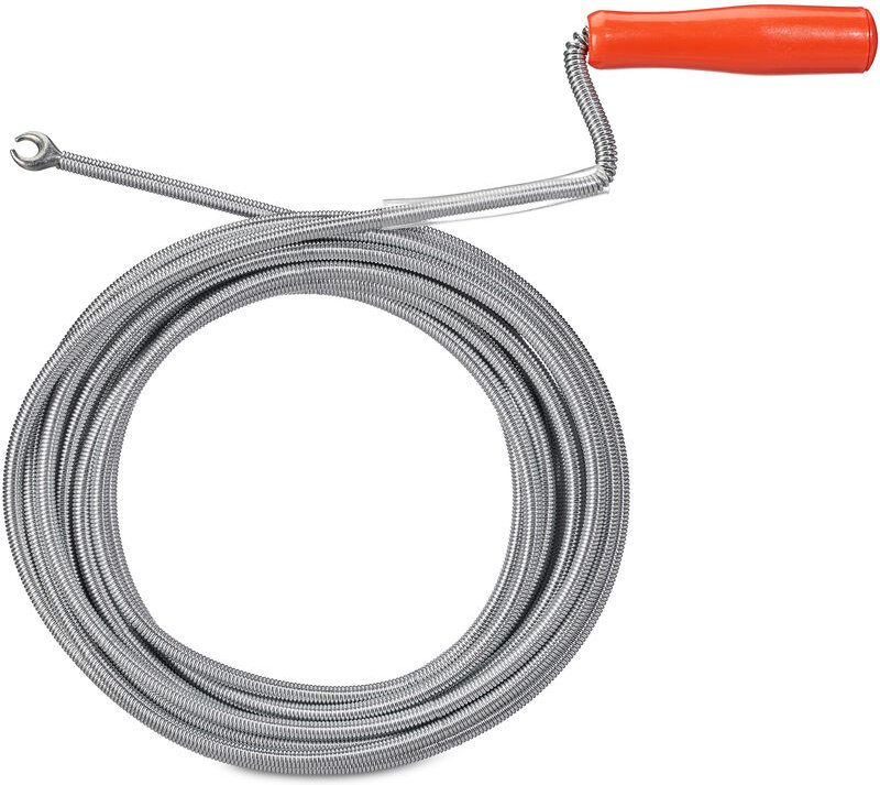 Rohrreinigungsspirale mit Kralle, mechanische Rohrreinigung, wc, Dusche, Waschbecken, Stahl, 9mm x 10m, silber - Relaxda...