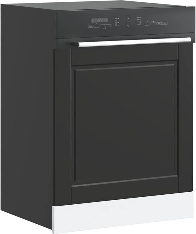 Geschirrspülerblende Porto Schwarz 60x1,5x67 cm Holzwerkstoff Vidaxl