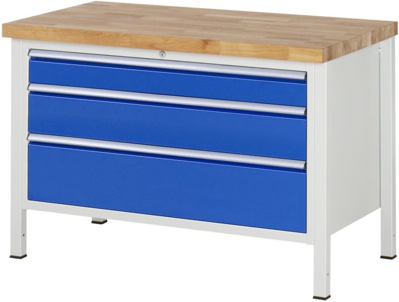 Werkbank 8359A2, B1250xT700xH840mm, 2x Schublade-TA - RAU