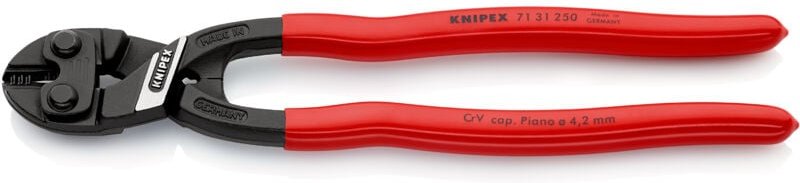 KNIPEX 71 31 250 SB CoBolt® XL Kompakt-Bolzenschneider mit Kunststoff überzogen schwarz atramentiert 250 mm