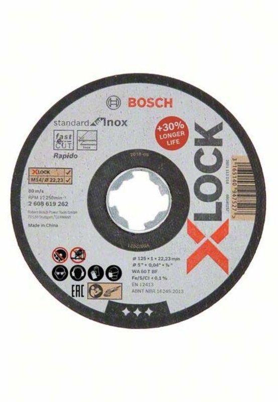 Bosch - pro Stainless Steel and Metal X-Lock Trennscheibe 125 x 1 x 22,23 mm - 2608619262