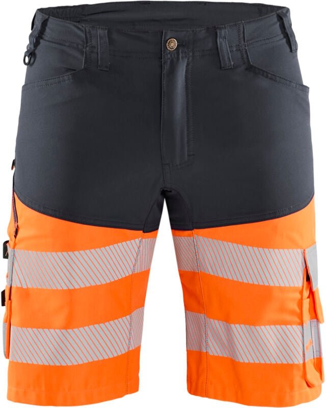 Thumbnail - Hochsichtbarer Stretch-Arbeitsshort 1541 - Mittelgrau/Neongelb XL - FR(50) - SE(C56) - Normen