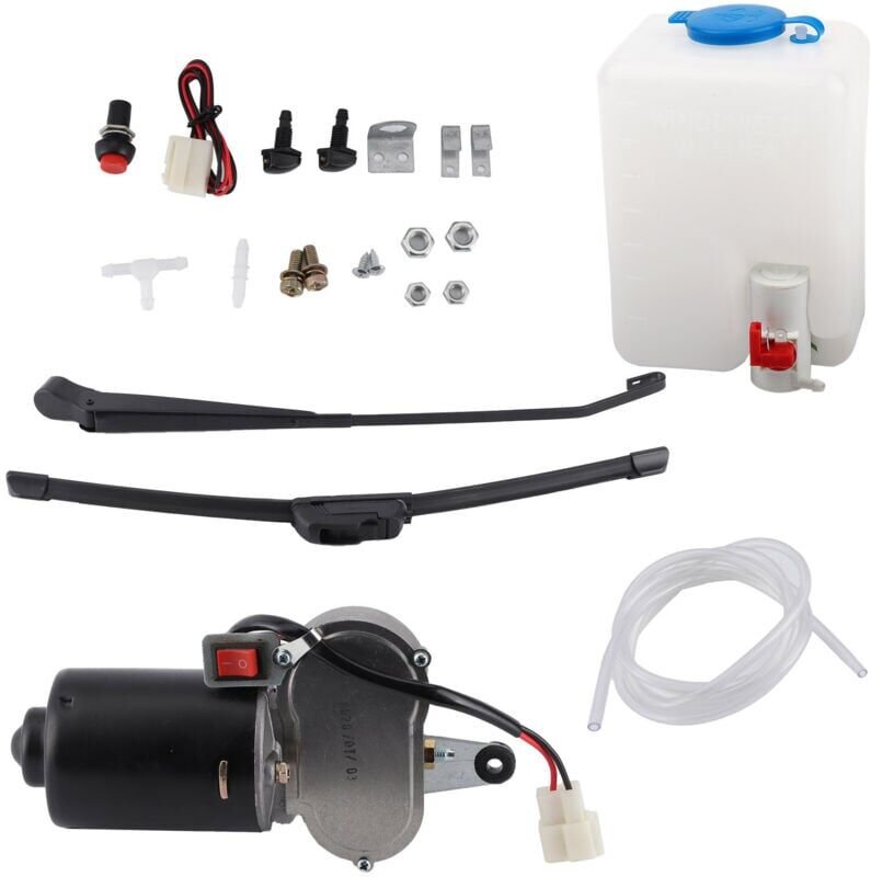 Elektrischer Scheibenwischer-Montagesatz, inkl. Motor, Wischerarm, Wasserdüse, Topf und Schlauch für All-Terrain Vehicle...