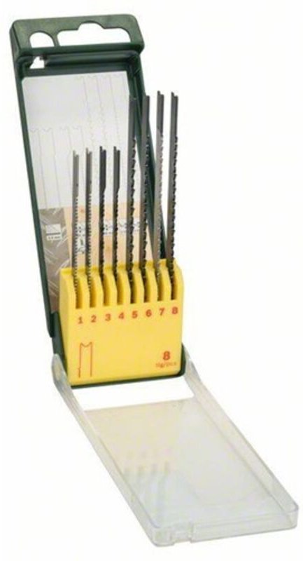 8tlg. Sägeblatt-Set in Kunststoffkassette Holz / Metall / Kunststoff (U-Schaft) - 2607019459 - Bosch