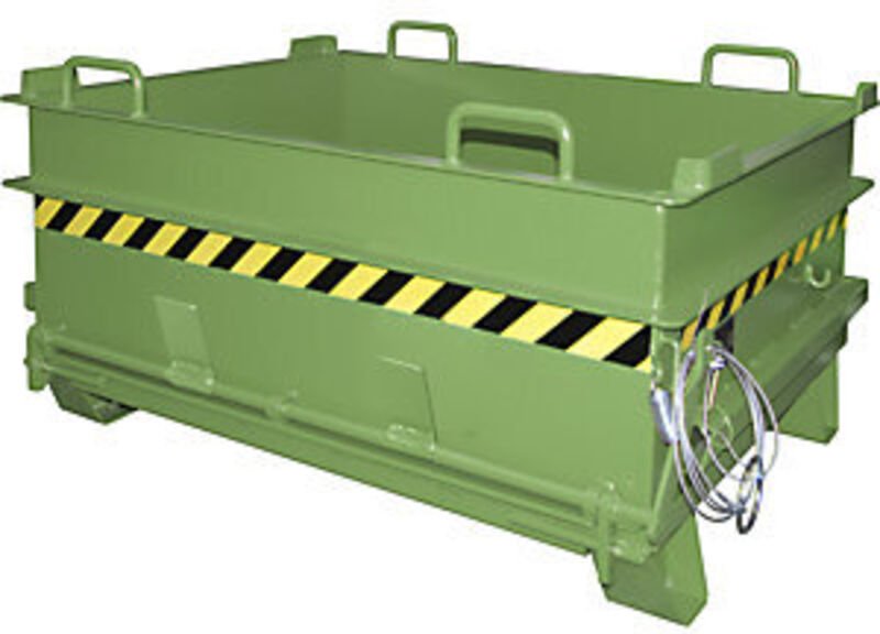 Bauer Baustoffcontainer BC 500 (Steinklammer-Entriegelung), lackiert, Resedagrün
