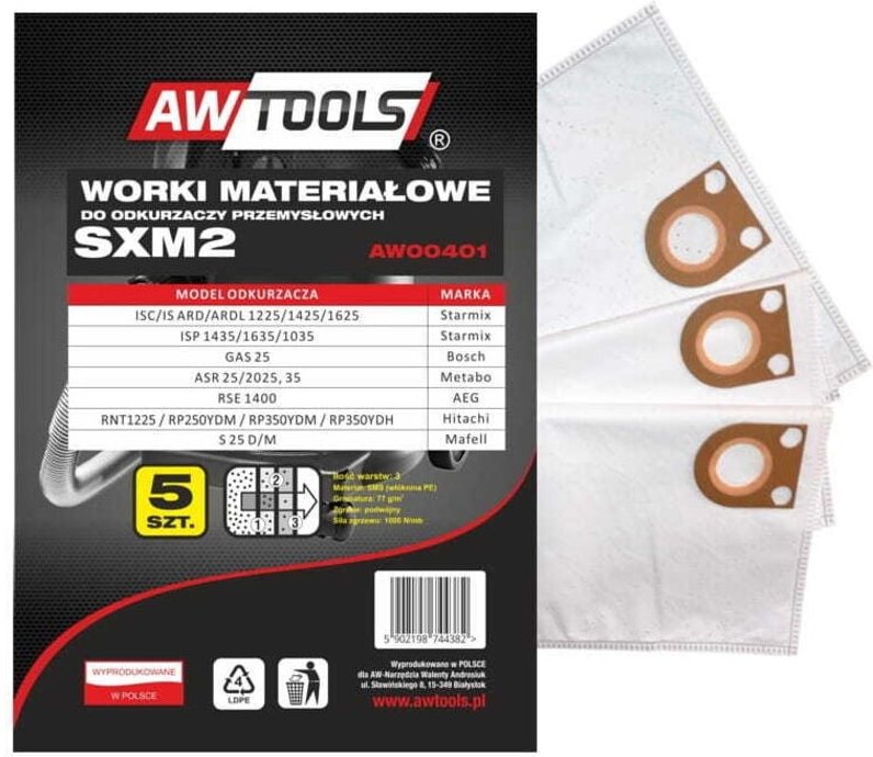 Thumbnail - AWTOOLS MIKROFASERTASCHEN, 5er-Set, SXM2, GAS 25 / STARMIX