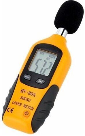 Schallpegelmesser 30–130 dBA, professionelles Dezibelmessgerät mit hintergrundbeleuchtetem Display (9-V-Batterie im Lief...