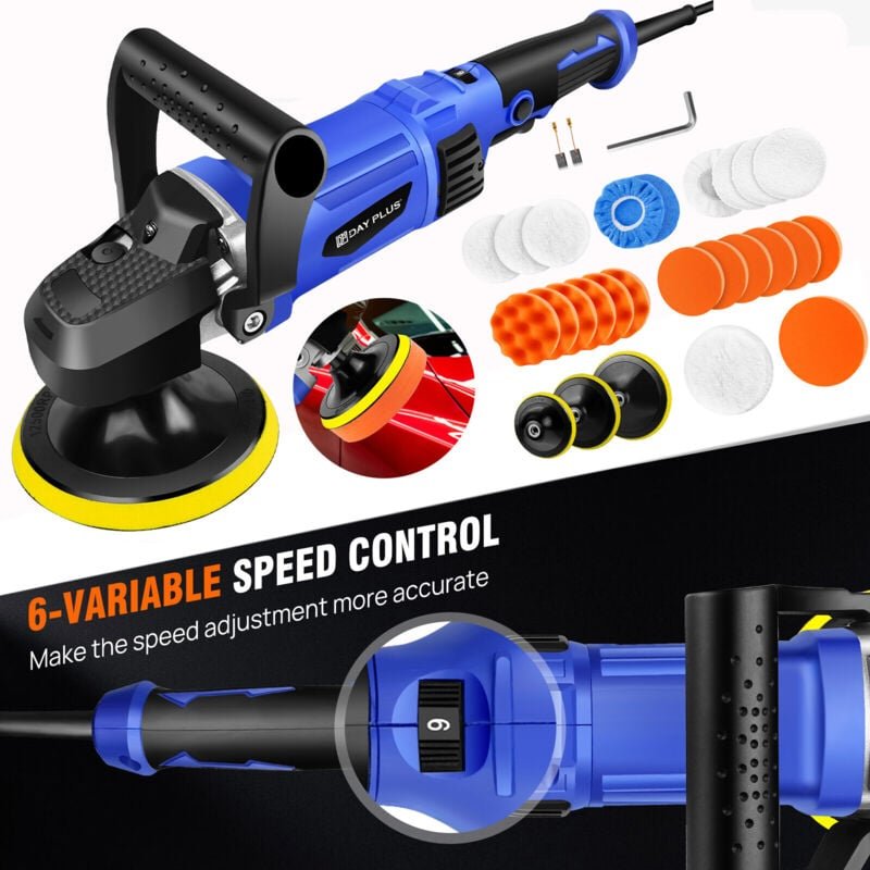Dayplus - Set Profi Poliermaschine Polierer Poliergerät Schleifmaschine Auto Politur 5000W