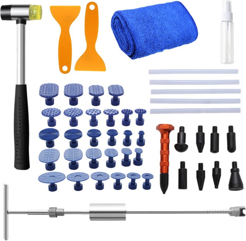 Tolletour - 48x Ausbeulwerkzeug Dellen Reparatur Set Gummihammer Dellen Reparatur für Auto