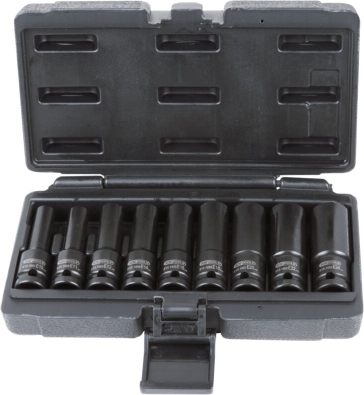 Thumbnail - Schlagschlüssel-Set mit 9 TORX®-Nüssen 1/2'', E10-E11-E12-E14-E16-E18-E20-E24