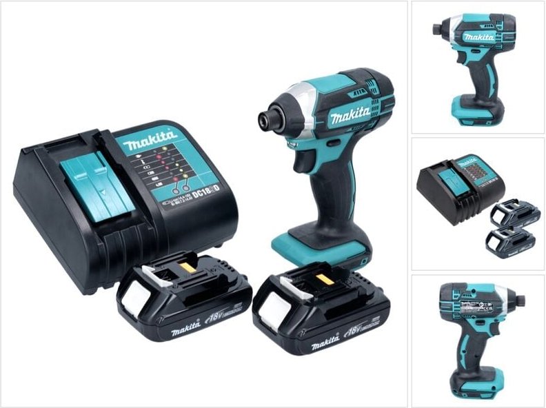 Makita DTD 152 SY Akku Schlagschrauber 18 V 165 Nm + 2x Akku 1,3 Ah + Ladegerät