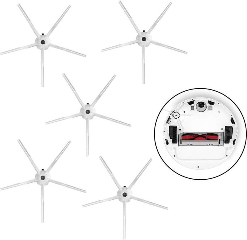 5 Stück Seitenbürsten für Roborock S5 S6 T6 E2 E35 Staubsauger