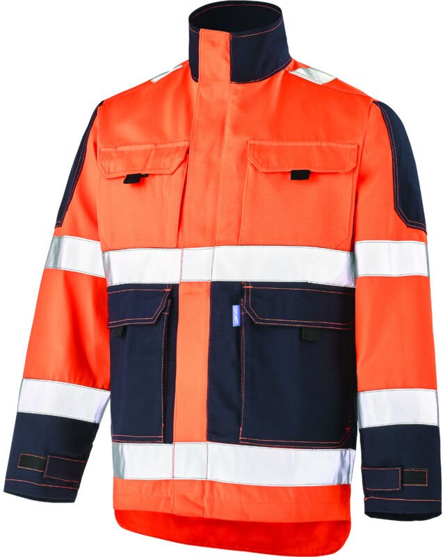 Hochviskojacke Tech Orange Fluo/dunkelblau Xl