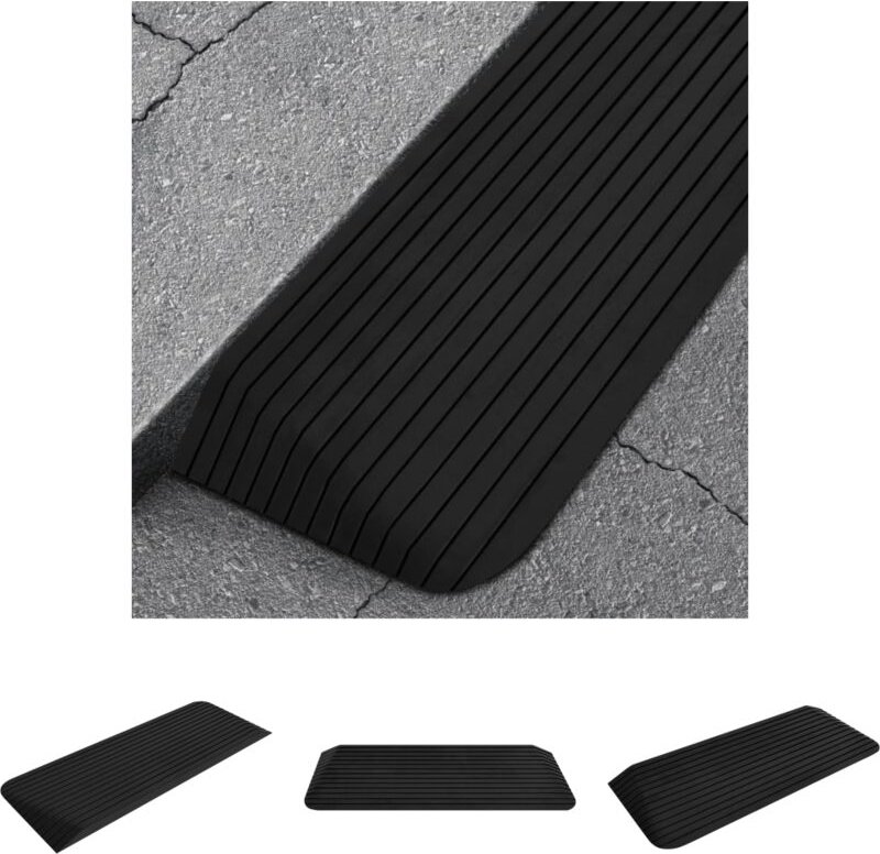 The Living Store - Schwellenrampe 110x41x5 cm Gummi - Verkehrsschilder