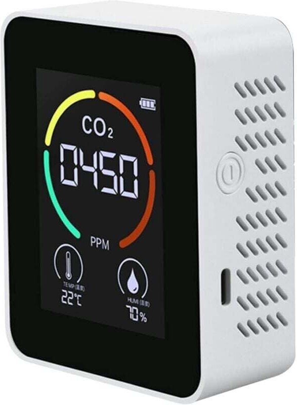 Odipie - 3-in-1 CO2-Detektor – CO2-Luftüberwachung – Kohlendioxid-Detektor – Luftqualität – Temperatur und Luftfeuchtigk...