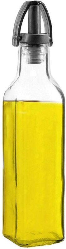 Glass bottle for oilvinegar with pouring spout and cap