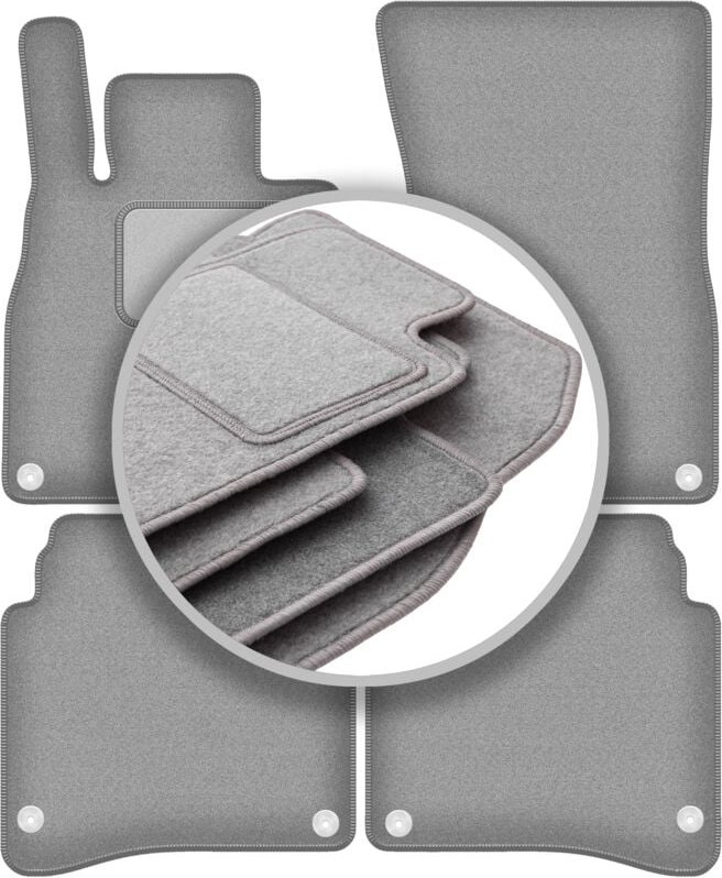 Graue Autofußmatten für: Mercedes S W222 Limousine lang (2013-)