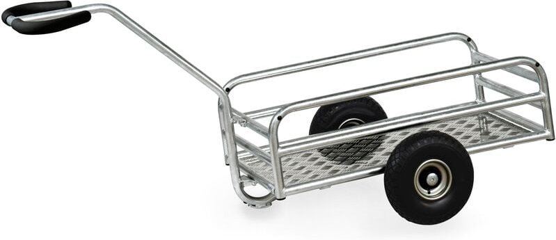 Fetra Outdoor-Handwagen feuerverzinkt mit 845x545mm Ladefläche aus Alu-Quintettblech und Polyurethanbereifung