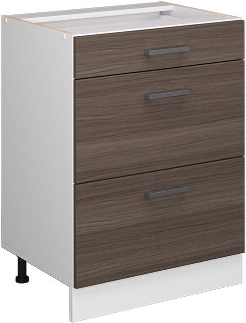 Vicco - Unterschrank R-Line, Grau, 60 cm mit Schubladen, ohne Arbeitsplatte