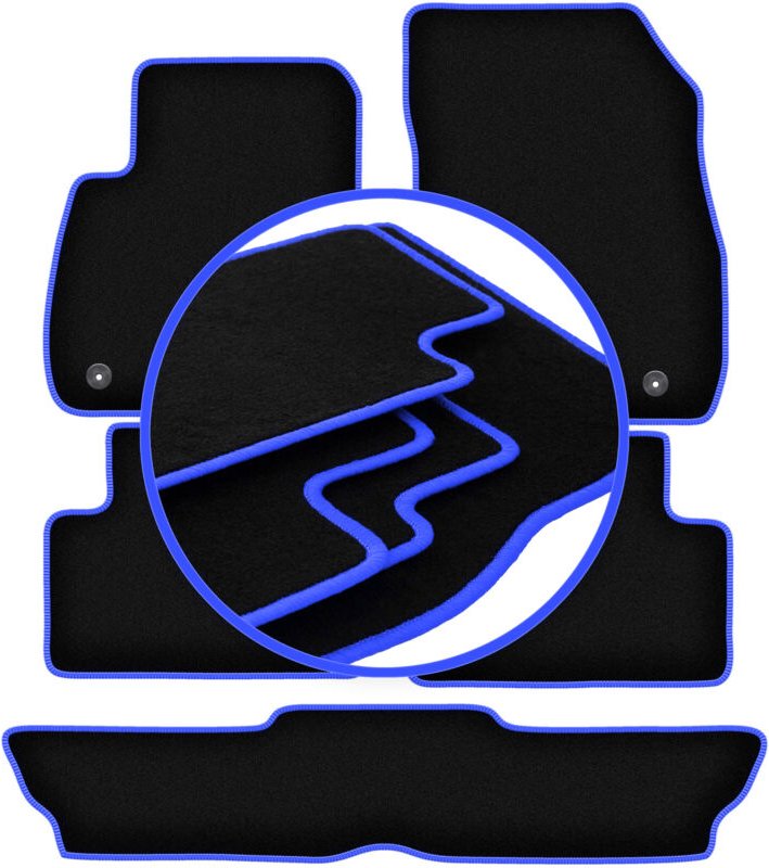 CARLUX-BLUE Auto-Fußmatten für: Opel Zafira C 7-Sitzer (2012-2019)