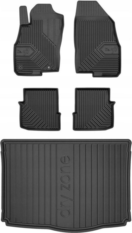 SET 77 Fußmatten und Fußmatten Fiat Grande Punto Schrägheck 2005-2012 3d.