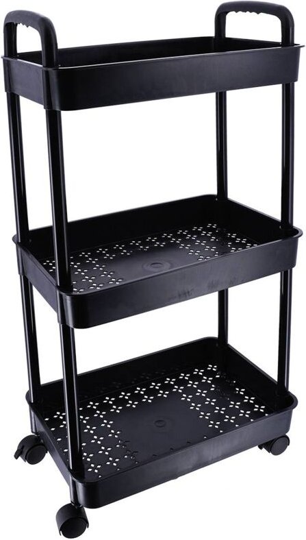 Desserte pp auf rollen 3 körbe - schwarz Tendance
