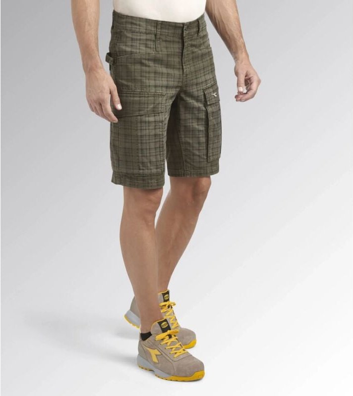 Arbeits-Bermuda mit Karo-Muster TINTO CAPO - Nachtgrün XXL - FR (48/50)