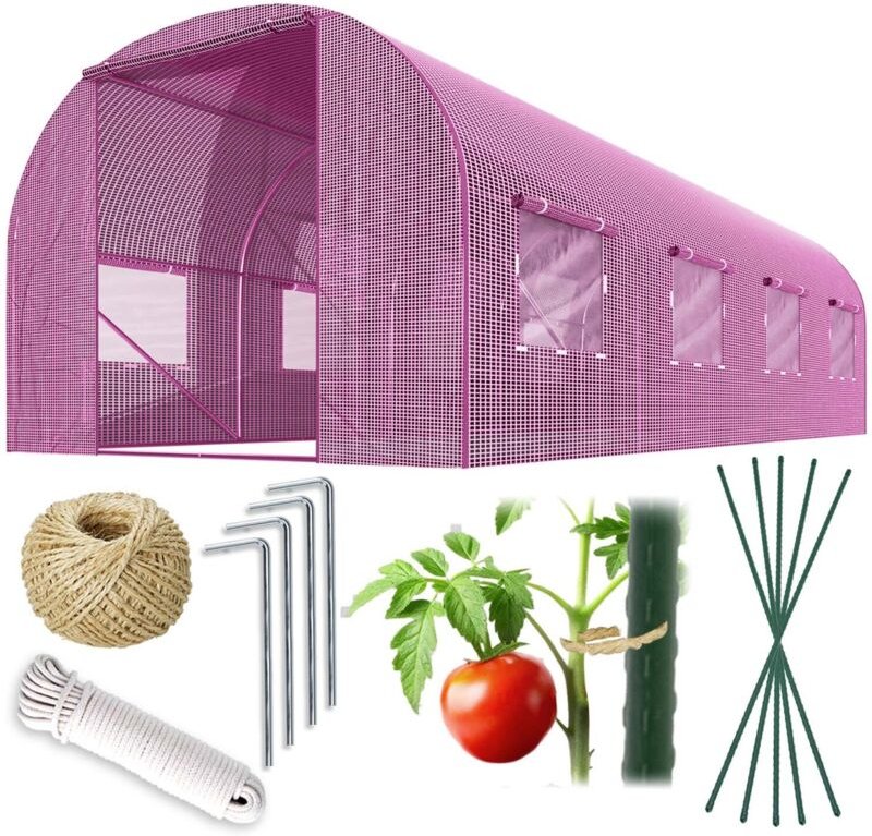 Gartentunnel 2,5 x 4 m (10 m2) rosa Plonos