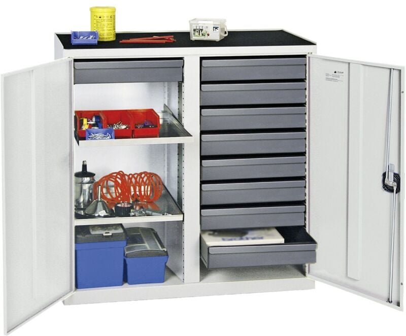 Stumpf Werkzeug- und Materialschrank Serie 3000 lichtgrau 9 Schubladen 100 mm + 2 Auszugsböden - 3002907
