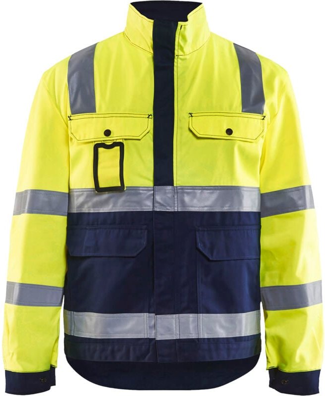 Hochsichtbare Arbeitsjacke 4023 - Neon Gelb / Marine 4XL