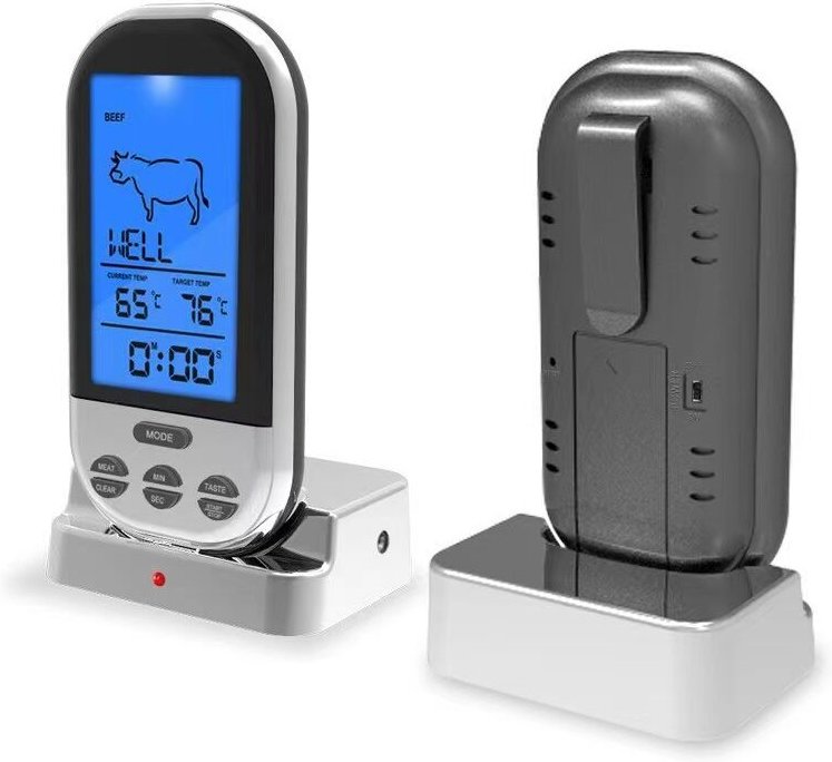 Kabelloses Grillthermometer für die Küche, intelligente Grillgabel, elektronische Digitalanzeige, Grillthermometer, Wass...