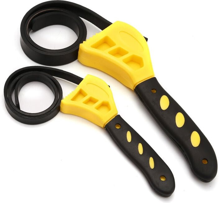 Thumbnail - Bandschlüssel 2 Stück 6" und 8" Ölfilterschlüssel Gummischlauchschlüssel Universal Einstellbar max. Durchmesser Ø150 mm ...