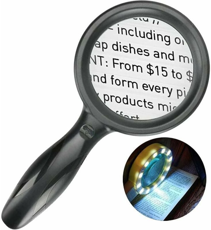 30x 60x Leselupe, wiederaufladbare beleuchtete Lupe mit 33 LEDs, dimmbare Lupe für Senioren, Zeitungen, Kunsthandwerk, P...