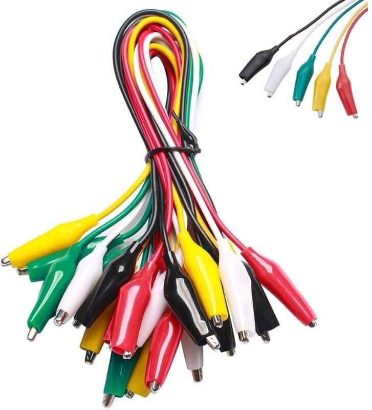 Krokodilklemmen 10 Stück 50cm mit Kabel Krokodilklemmen doppelseitig in 5 Farben Hochwertige Messleitungen mit Kupferkab...