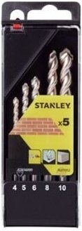 Stanley - STA56099-QZ Präzisions-Steinbohrer, 4–10 mm, Box mit 5 Stück