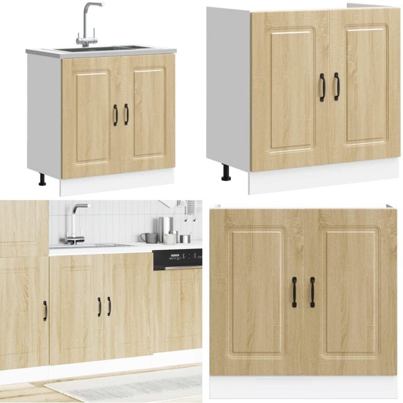 Spülenunterschrank Kalmar Sonoma-Eiche 80x46x81,5 cm - Vidaxl