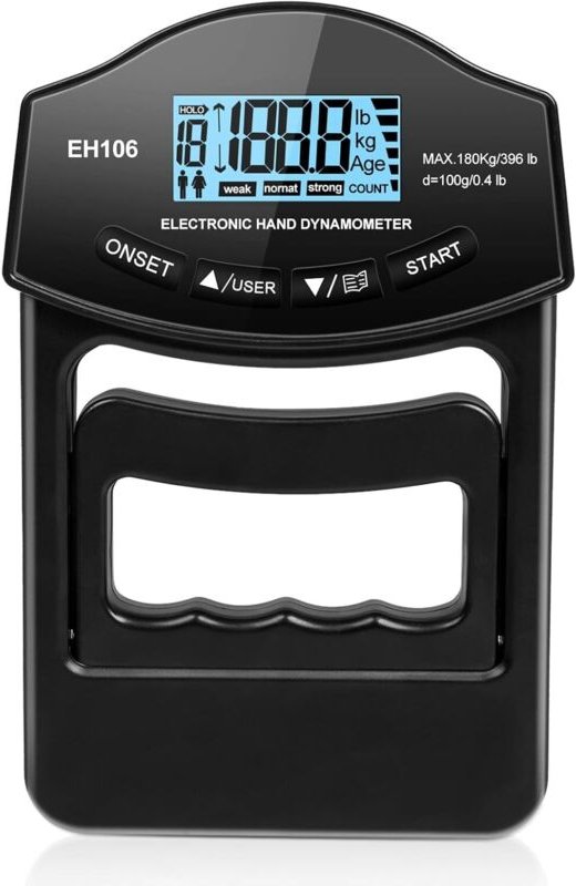 Digitales Handkraftmessgerät, Schwarzer Handdynamometer, Elektronischer Griffkraftmesser, Griffkraftmessgerät, Griffkraf...